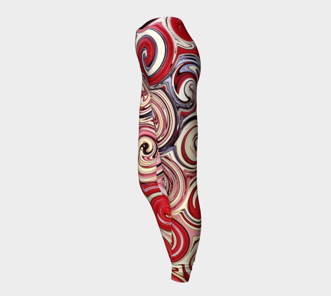 Swirl Me Pretty Pink Red Blue Leggings preview #3