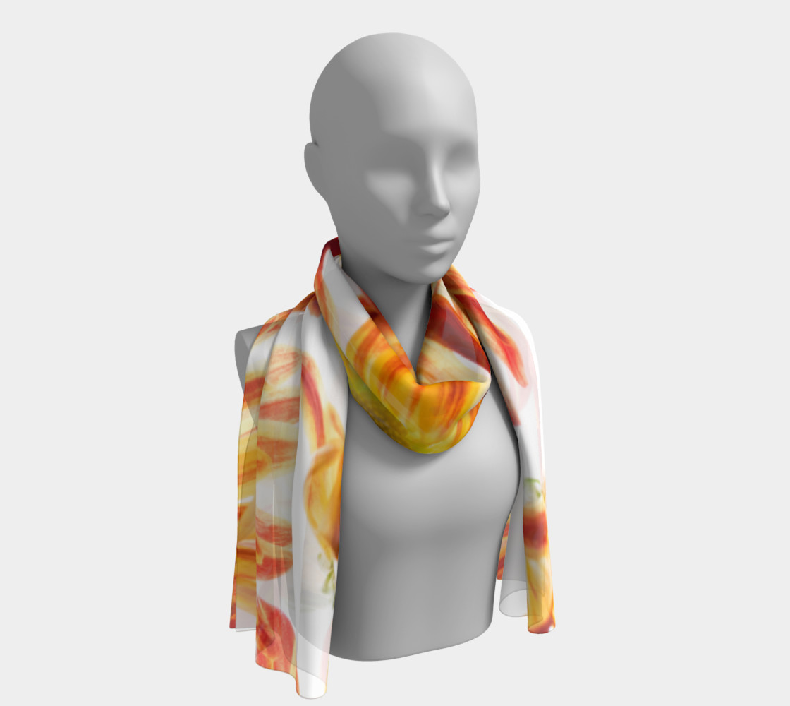 orange flowers long scarf preview #1