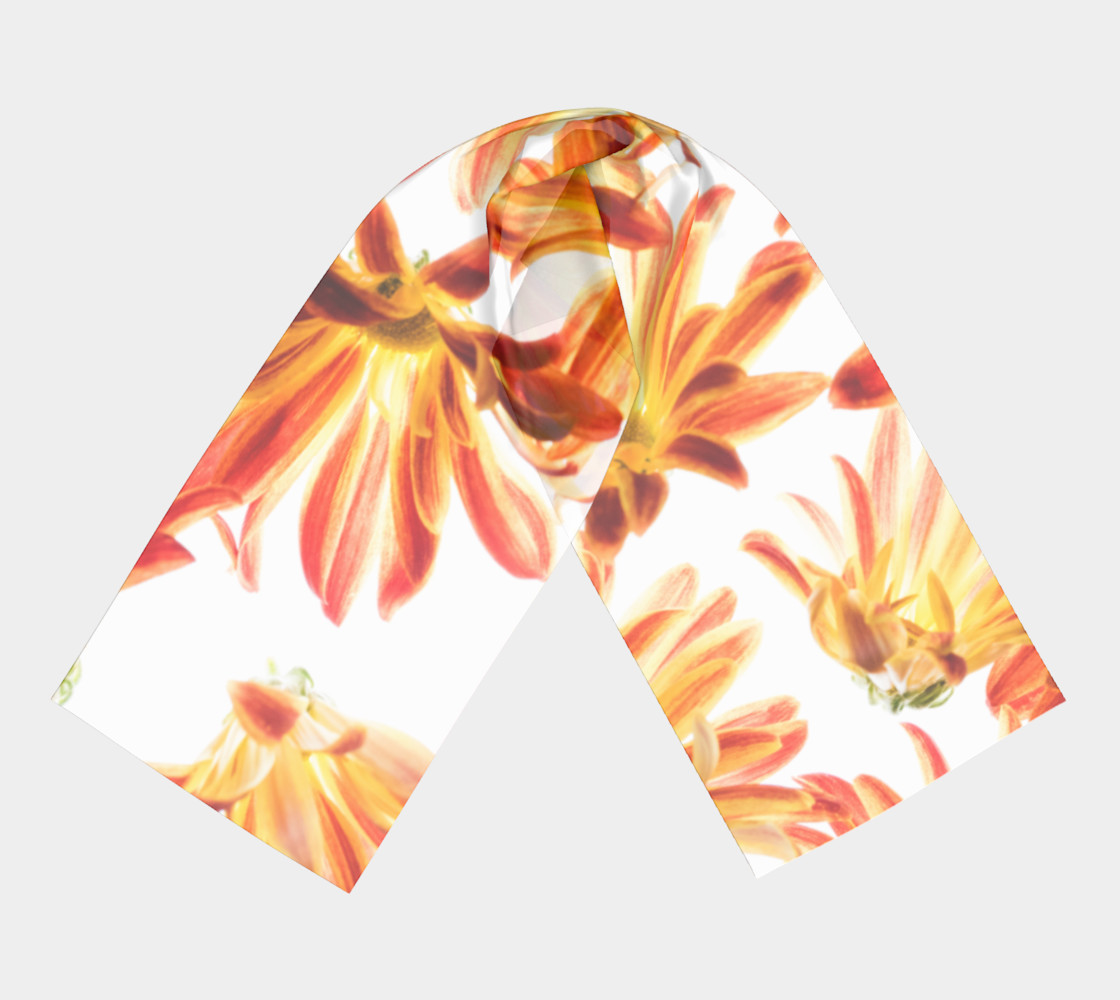 orange flowers long scarf preview #3