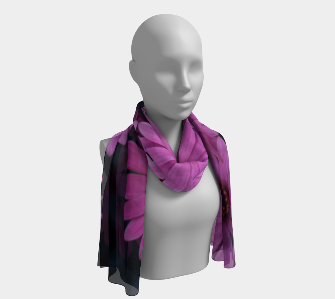 Pericallis Purple Flower Long Scarf preview #1
