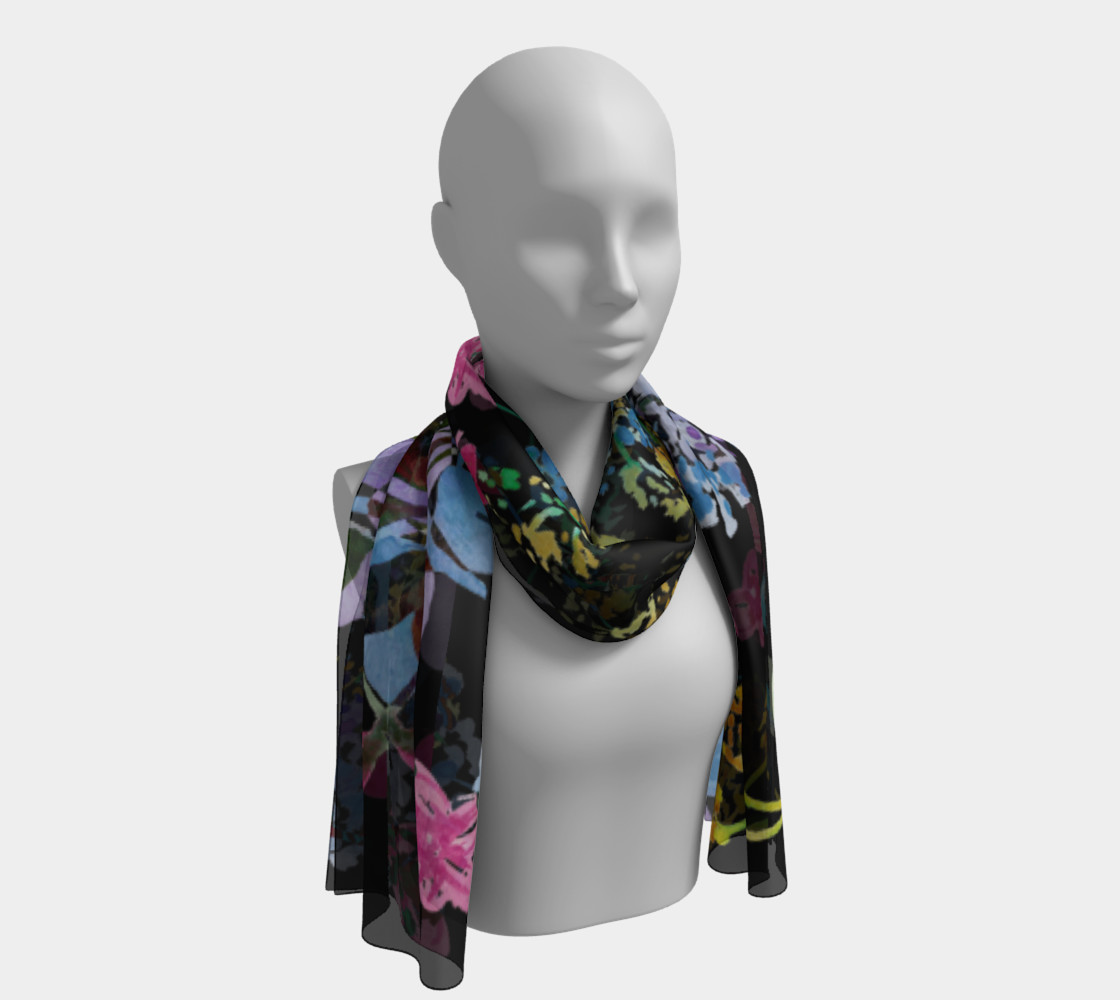 Aperçu de Black Floral Scarf #1