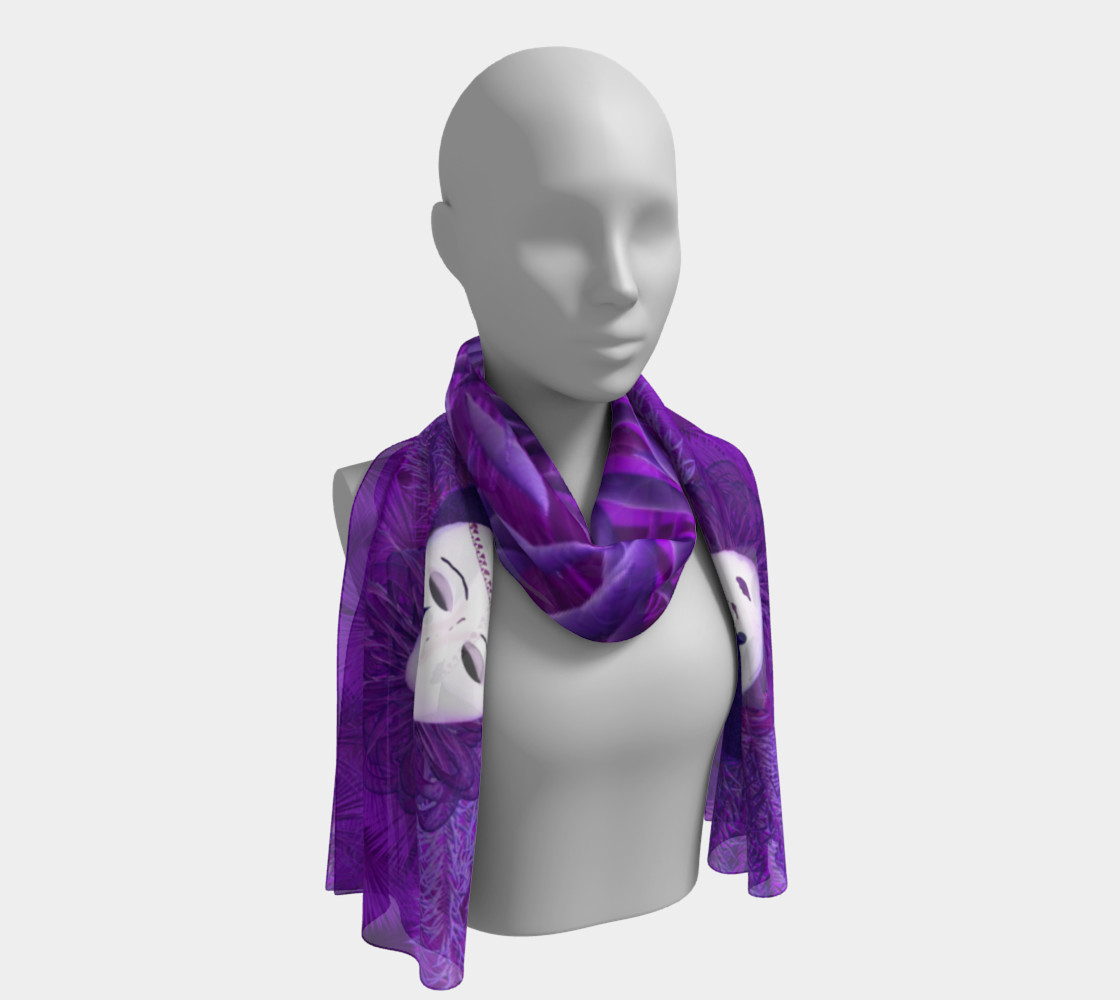 Purple Festival Sad Clown Mask Long Scarf preview #1