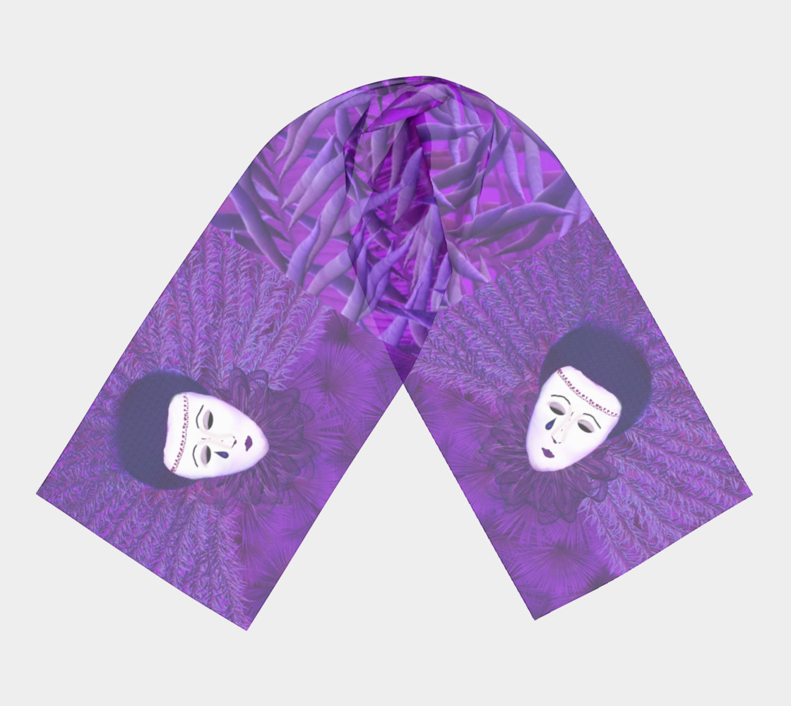 Purple Festival Sad Clown Mask Long Scarf preview #3