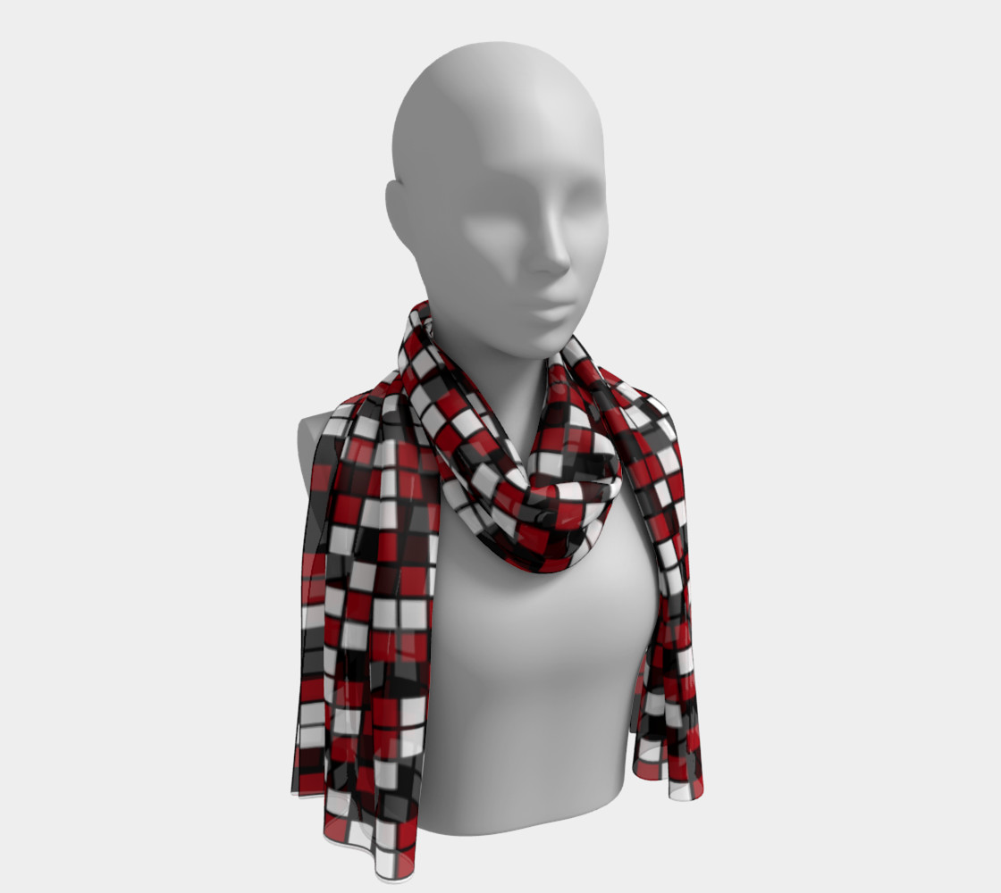 Dark Red, Black, and White Random Mosaic Squares preview #1