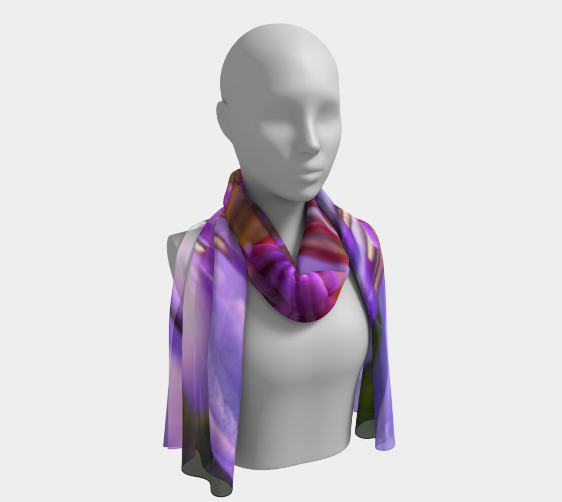 Purple Flower 2 Long Scarf preview #1