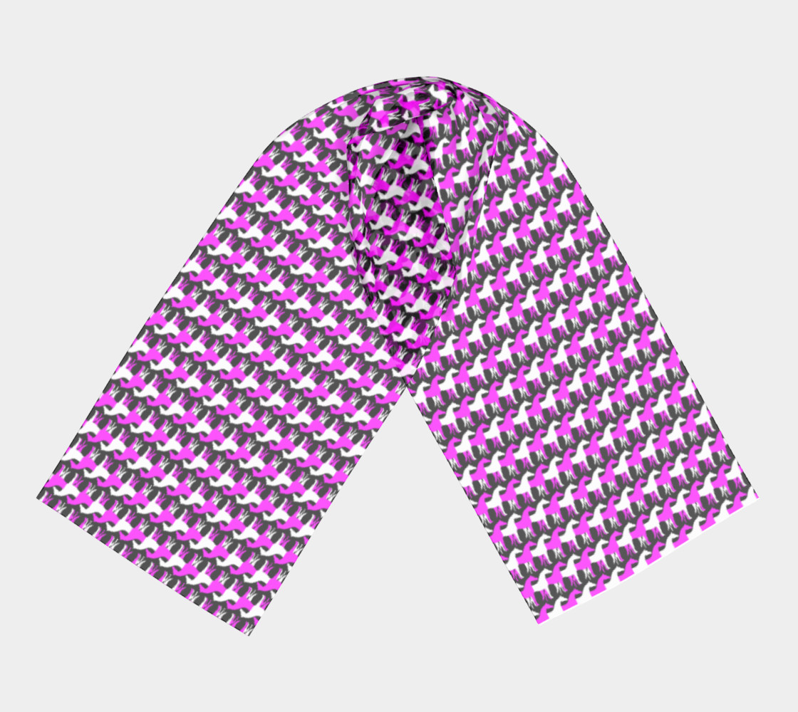 Magenta Pink and White Overlapping Horses on Black preview #3