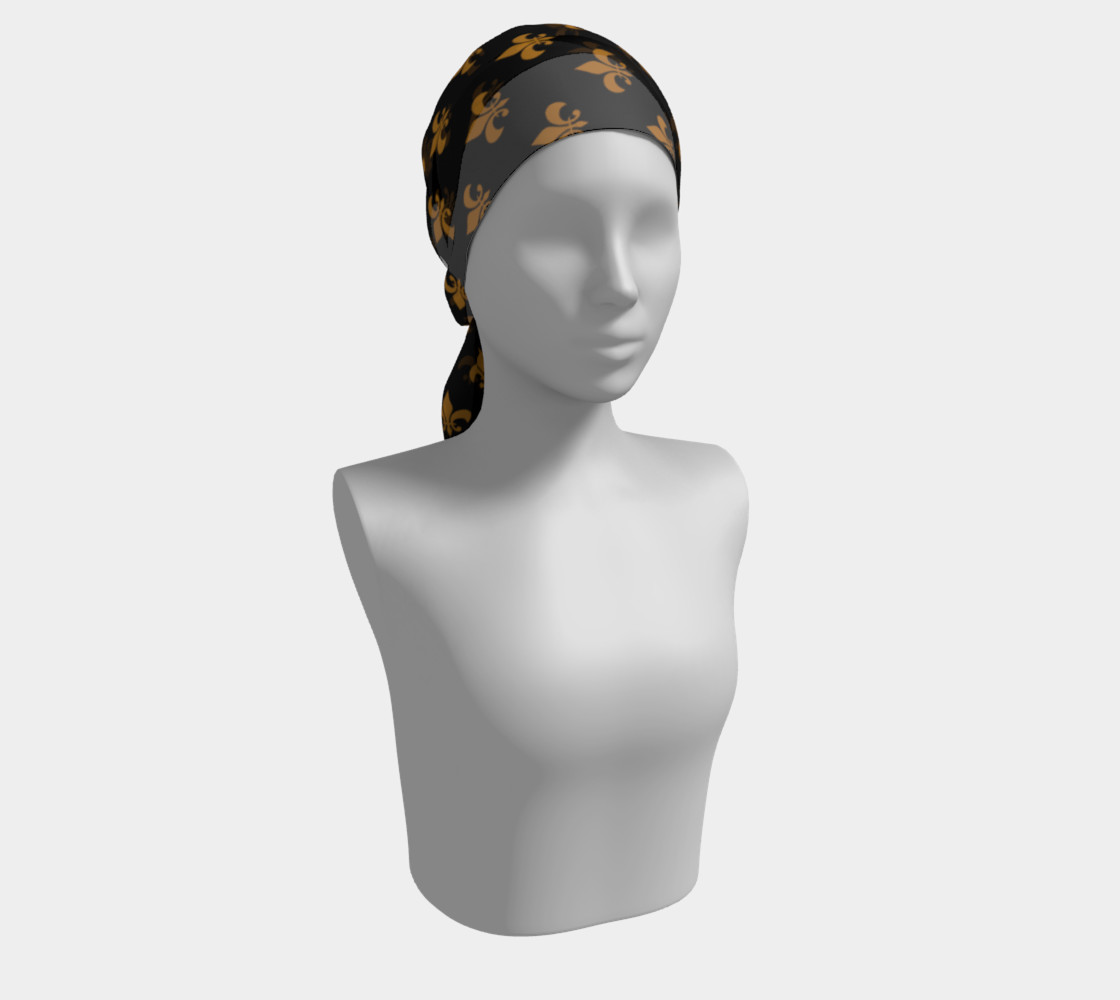Matte Antique Gold Fleur de Lis on Black preview #2