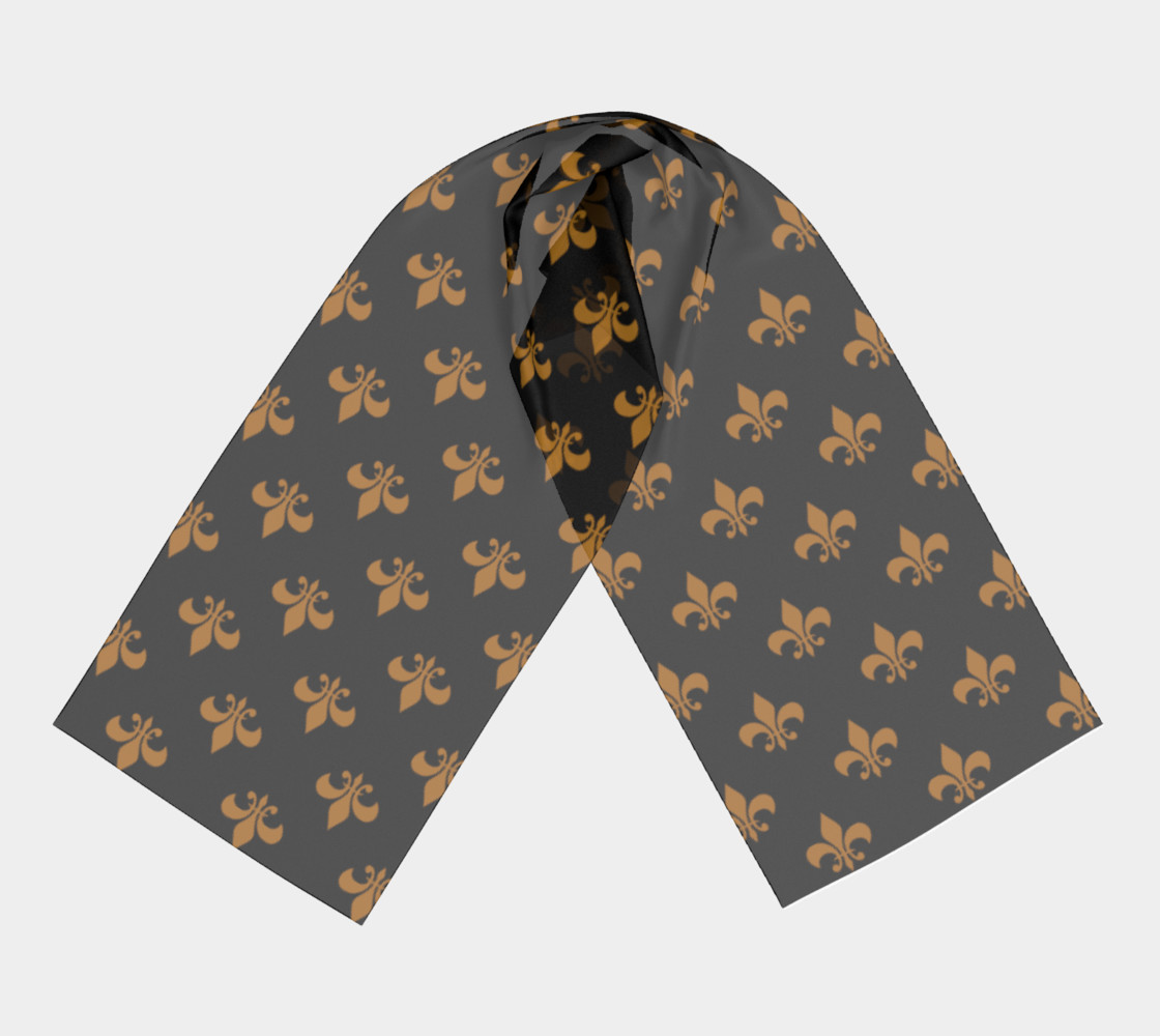 Matte Antique Gold Fleur de Lis on Black preview #3