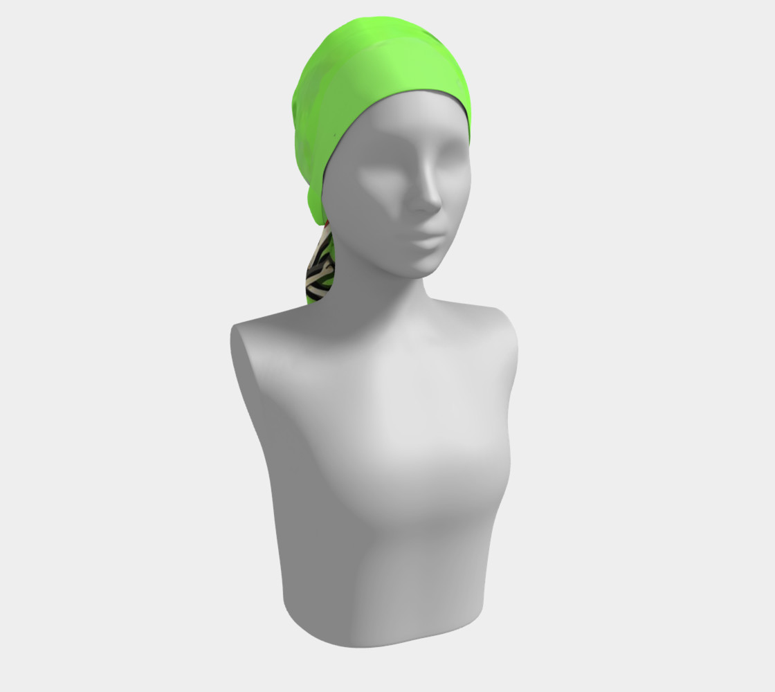 Cartoon Skull On Green Long Scarf preview #2
