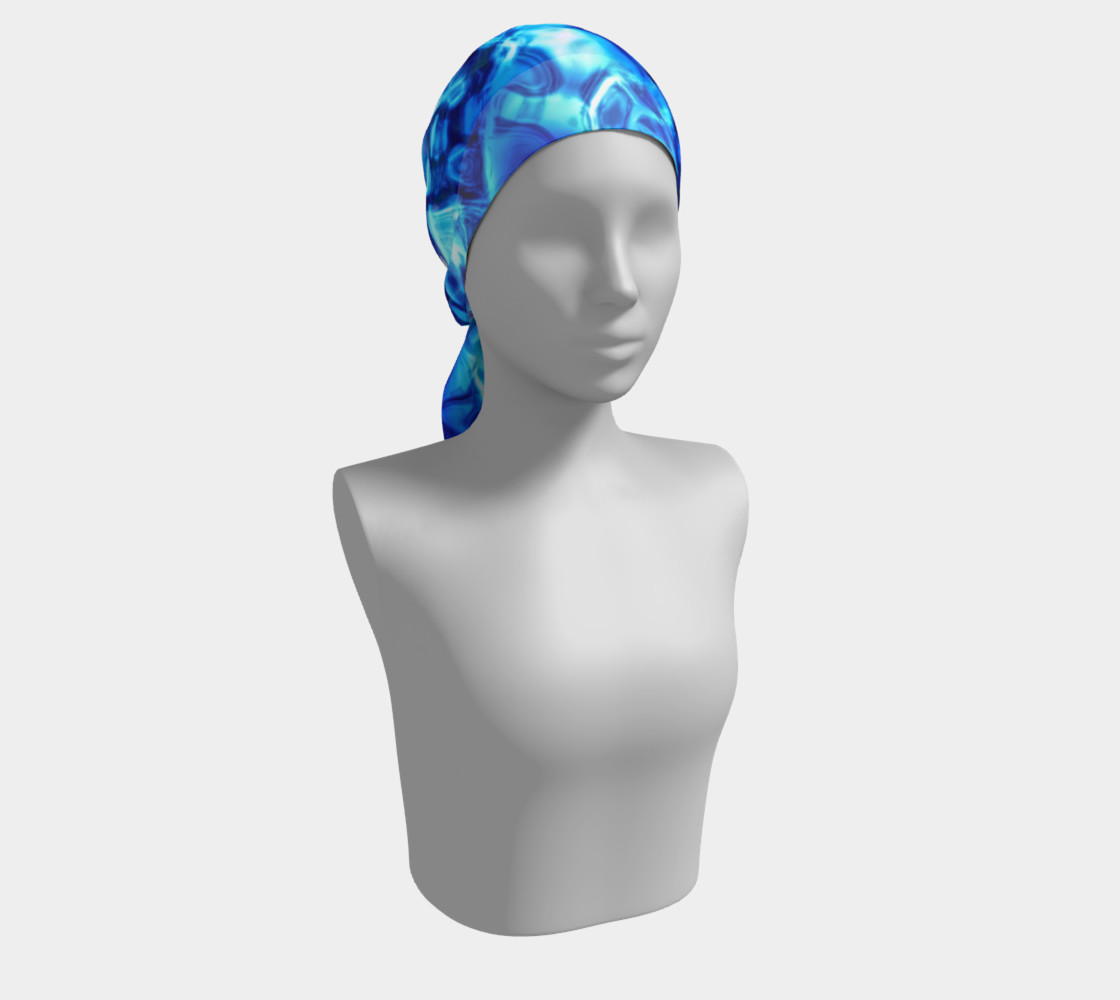 Glistening Blue Liquid Water Texture Long Scarf preview #2