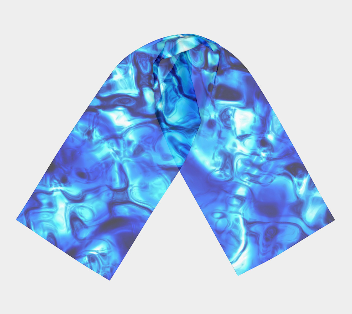 Glistening Blue Liquid Water Texture Long Scarf preview #3