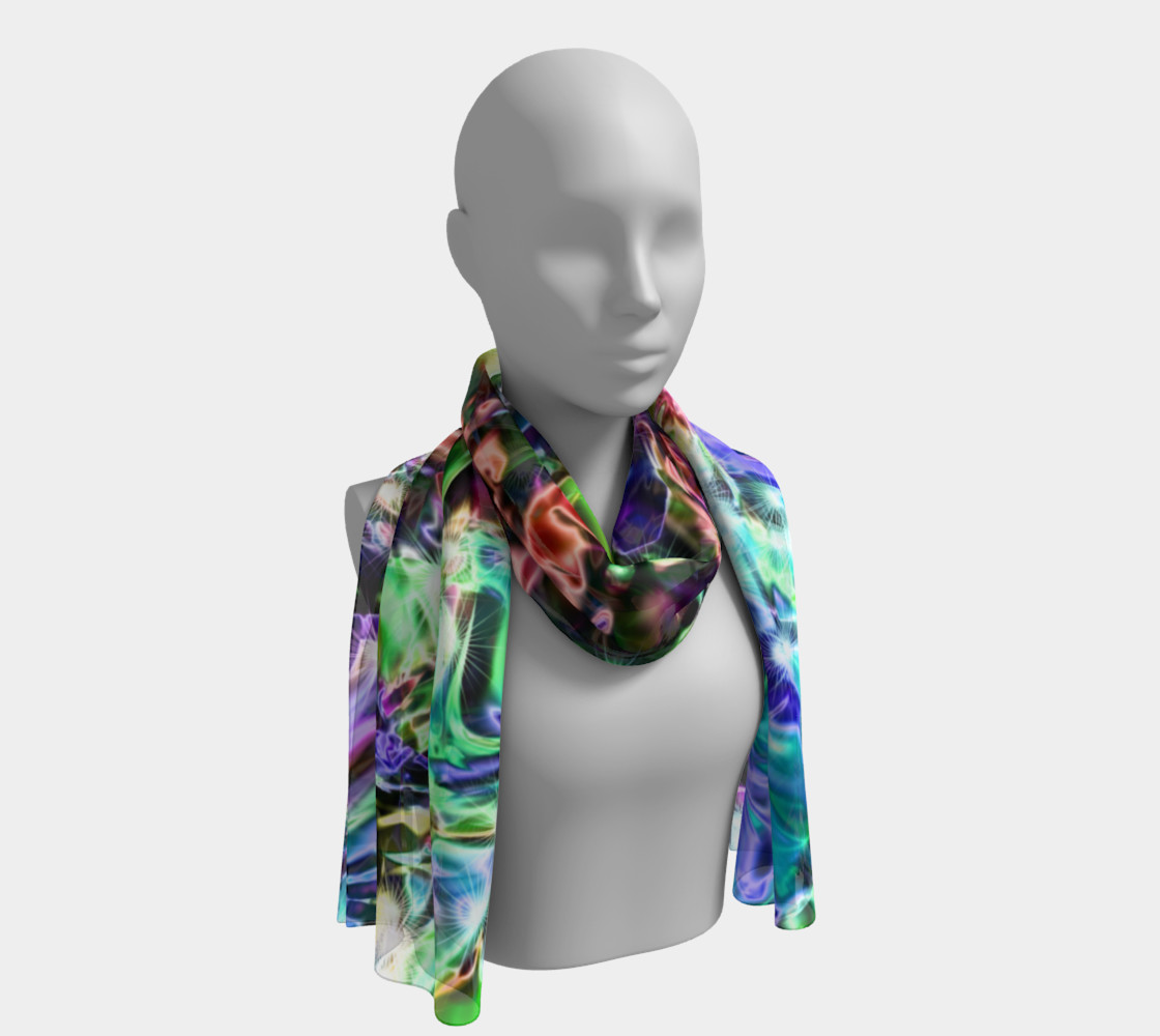 Aperçu de Sparkly rainbow Liquid Metal Long Scarf #1