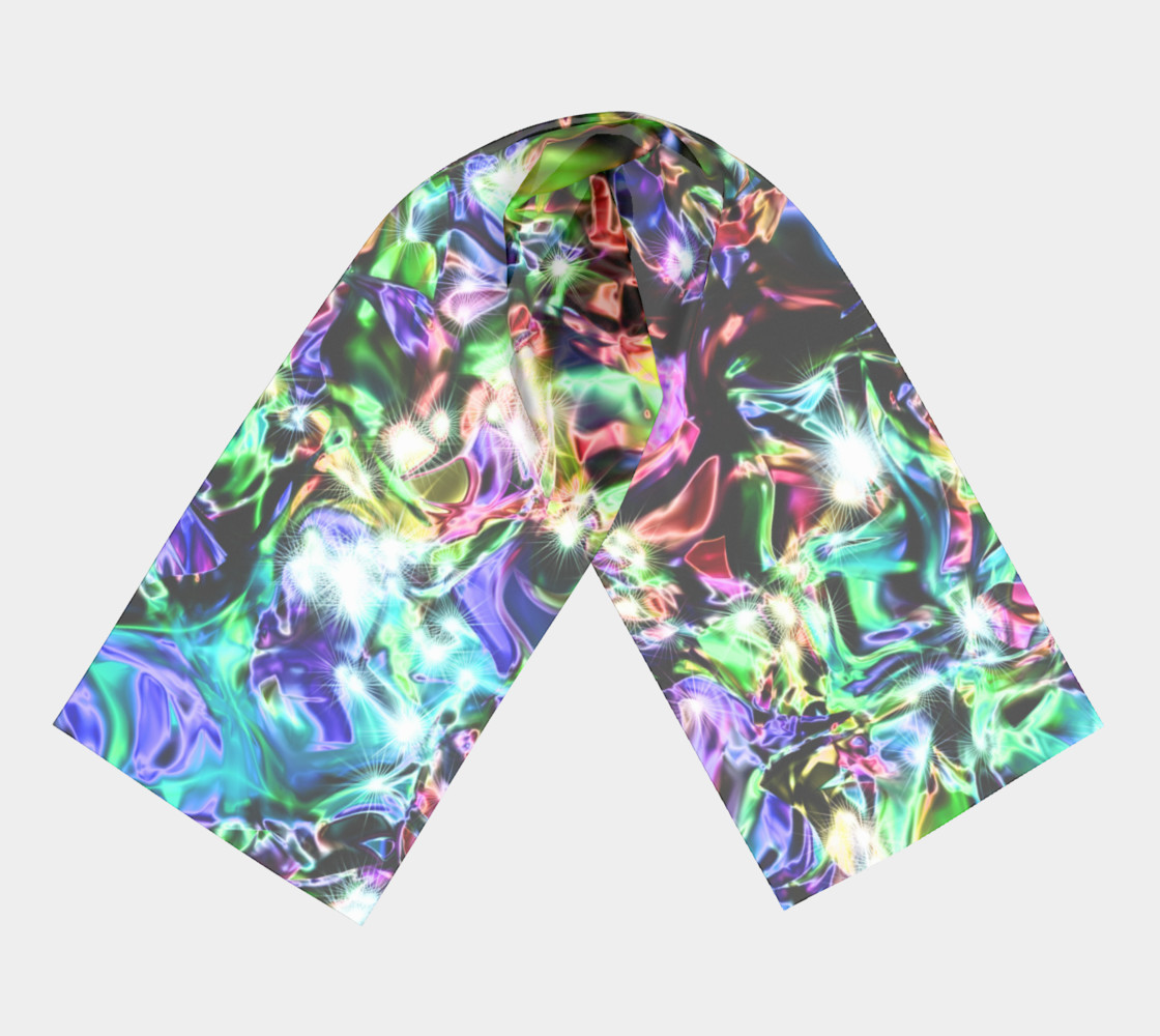 Aperçu de Sparkly rainbow Liquid Metal Long Scarf #3