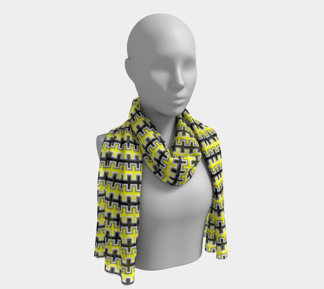 Aperçu de Black, Yellow, Grey, and White Southwest Blanket #1