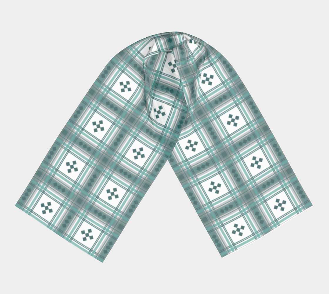 Preppy Plaid in Teal, Gray and White preview #3