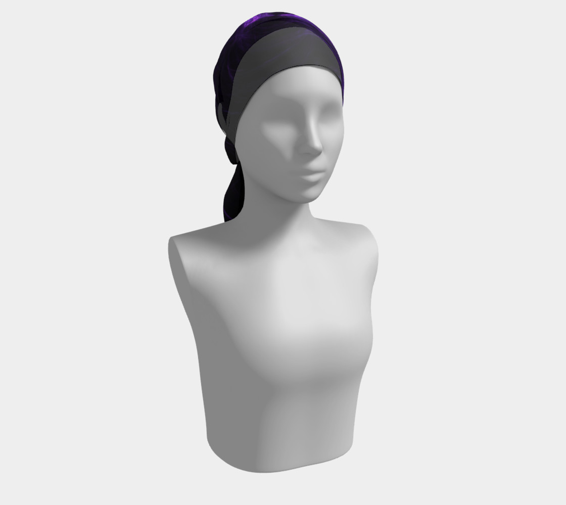 Purple Fractal on Black Long Scarf preview #2