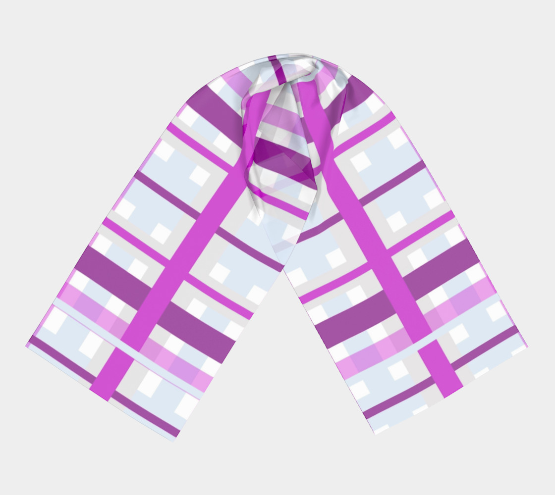 Purple Gingham Long Scarf preview #3