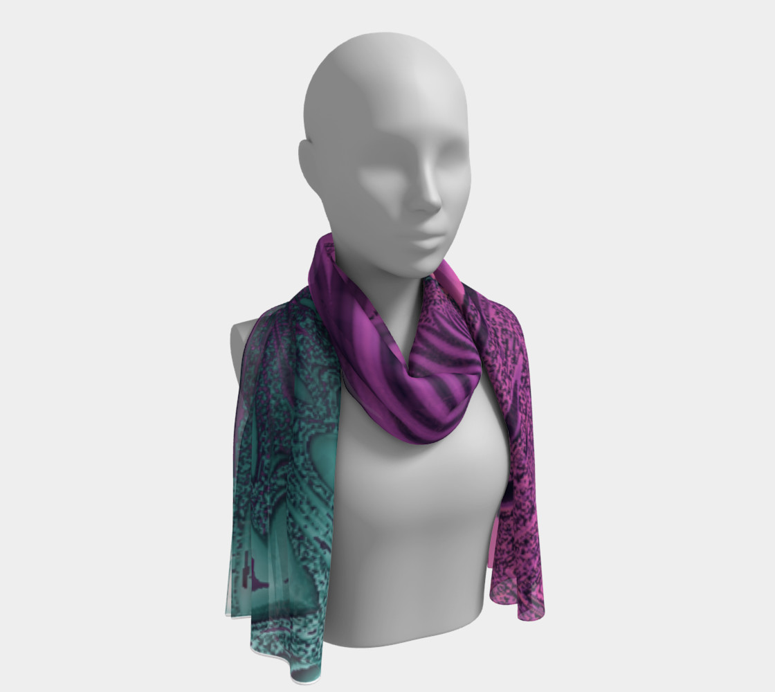 Pastel Jungle Leaves Long Scarf preview #1