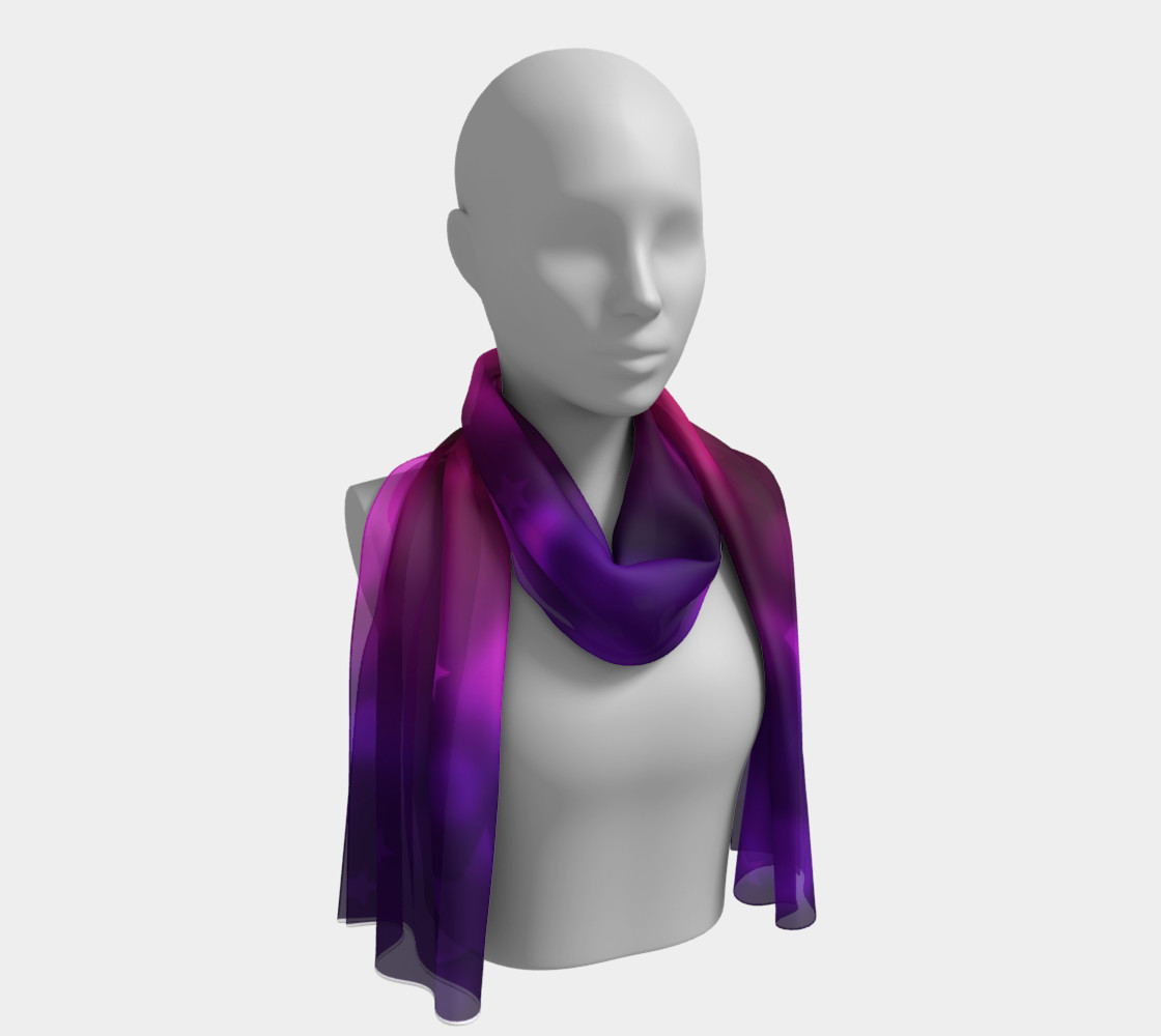 Purple Stars And Bubbles Long Scarf preview #1
