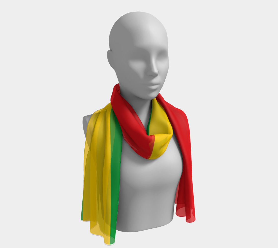 Red Gold and Green Flag Long Scarf 3D preview
