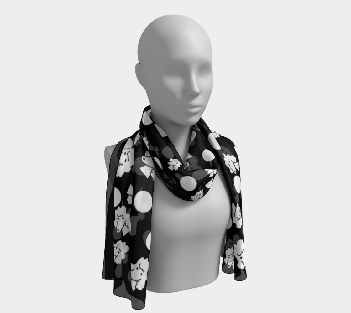 Polka Poodle B&W scarf preview #1