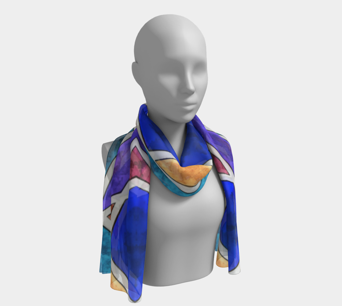 Blues Geo Long Scarf 3D preview