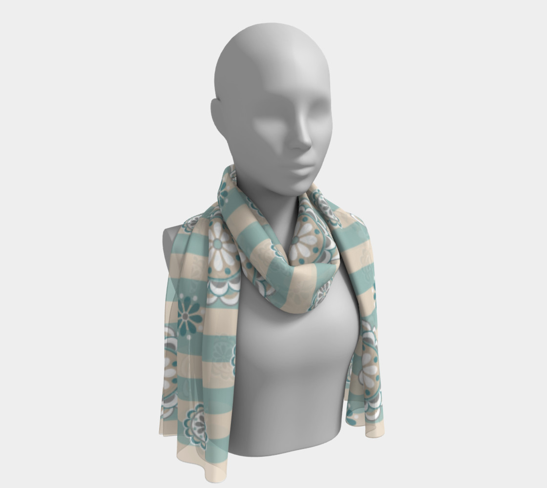 Mod Flowers in Sea Foam and Beige preview #1