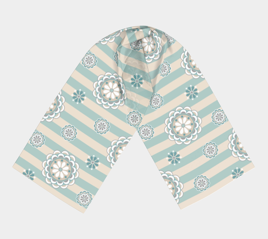 Mod Flowers in Sea Foam and Beige preview #3