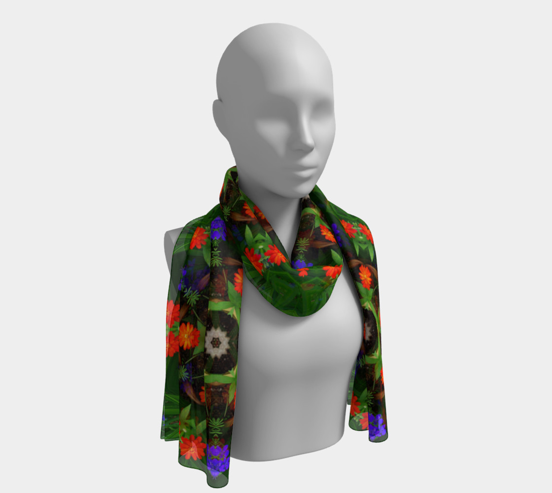 Larkspur and zinnia botanical mandala long preview #1