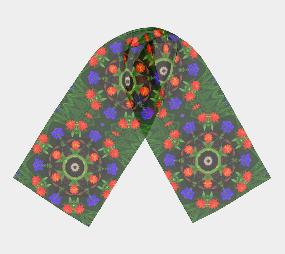 Larkspur and zinnia botanical mandala long preview #3