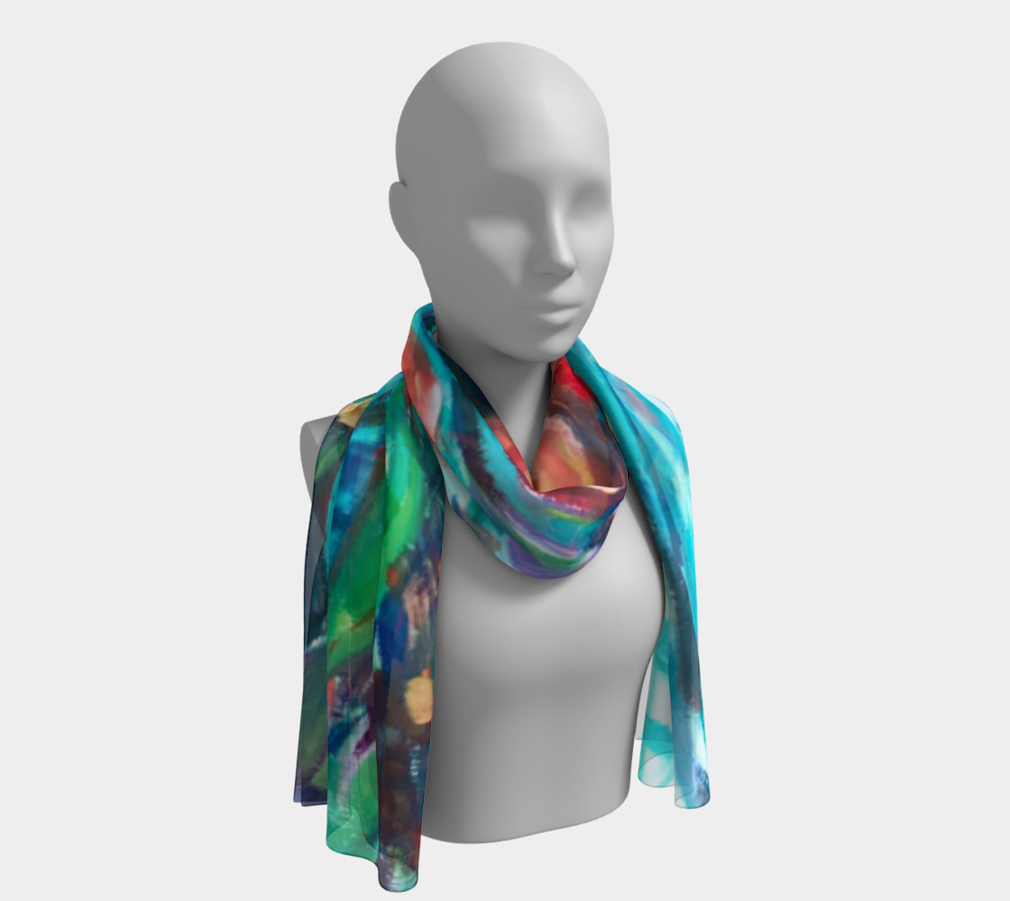 Foulard long Fleurs d’été 3D preview