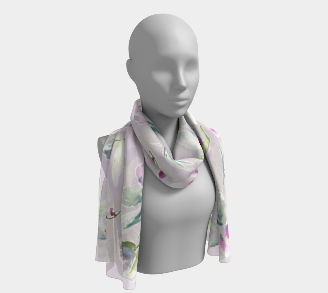 Floral Scarf with Purple and Gray preview #1