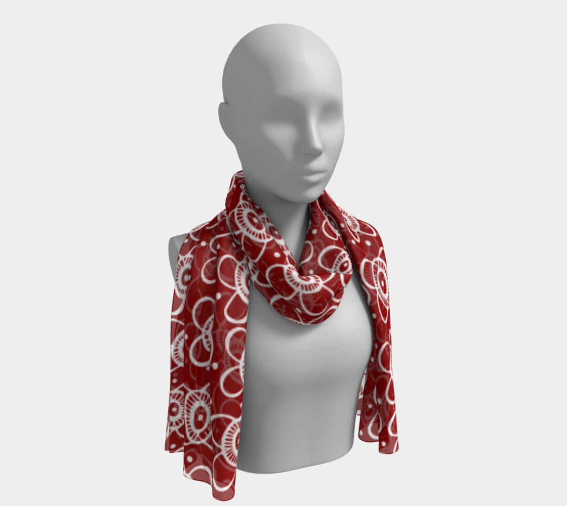 Red arctic inuit flower scarf 3D preview
