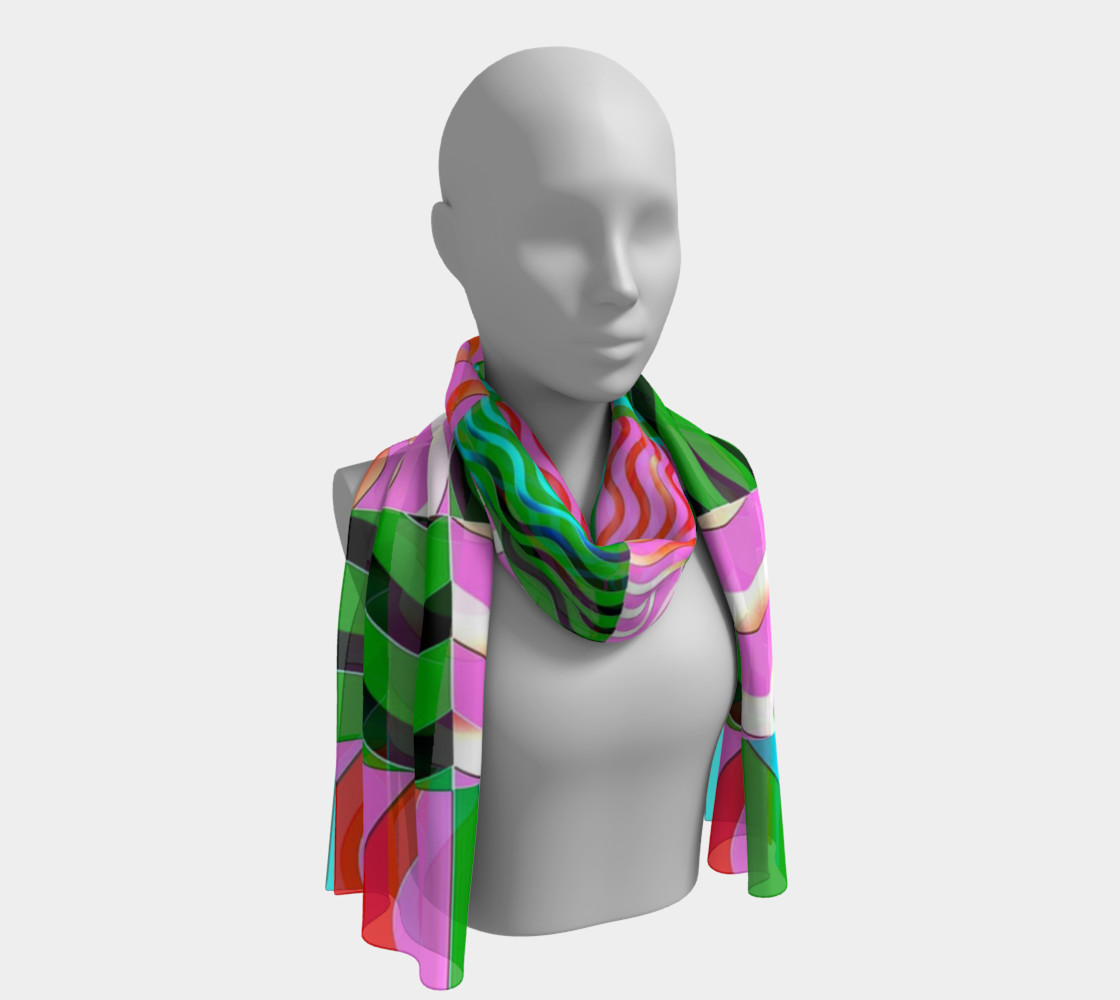 Aperçu de Multicolored Blocks and Waves Scarf 1 #1