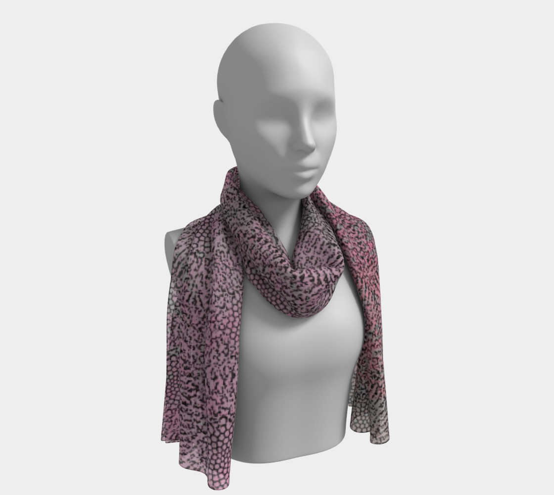 Pink Gray Batik Long Scarf 181022 3D preview