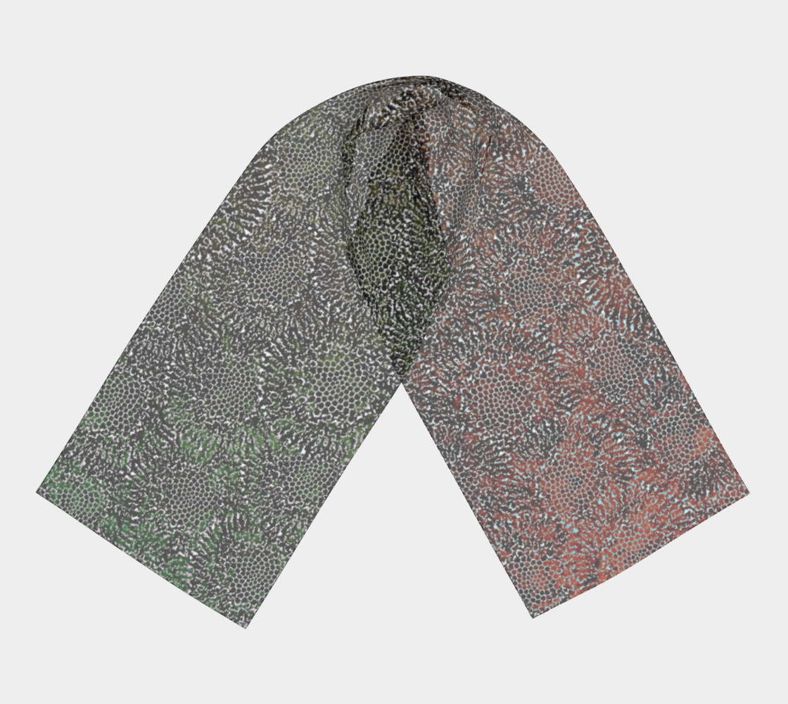Rust Green Batik Long Scarf 181014 preview #3