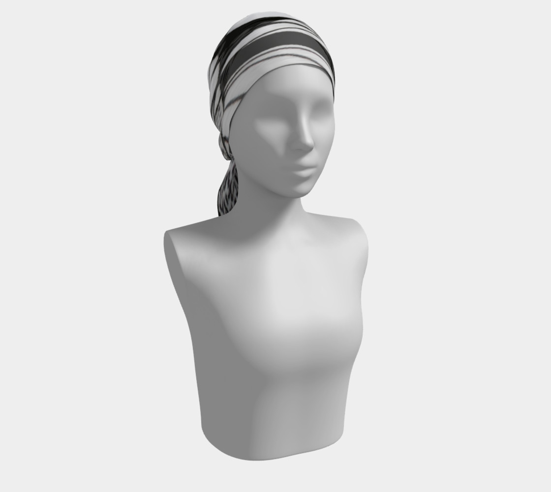 Aperçu de Foulard long-Griffe Noir et blanc-micheline-plante #2