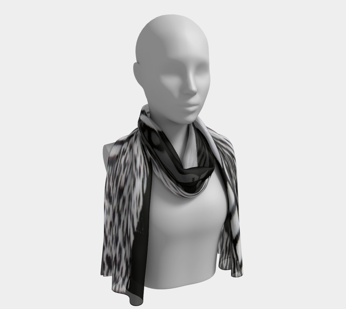 Aperçu de Foulard long-Griffe Noir et blanc-micheline-plante #1