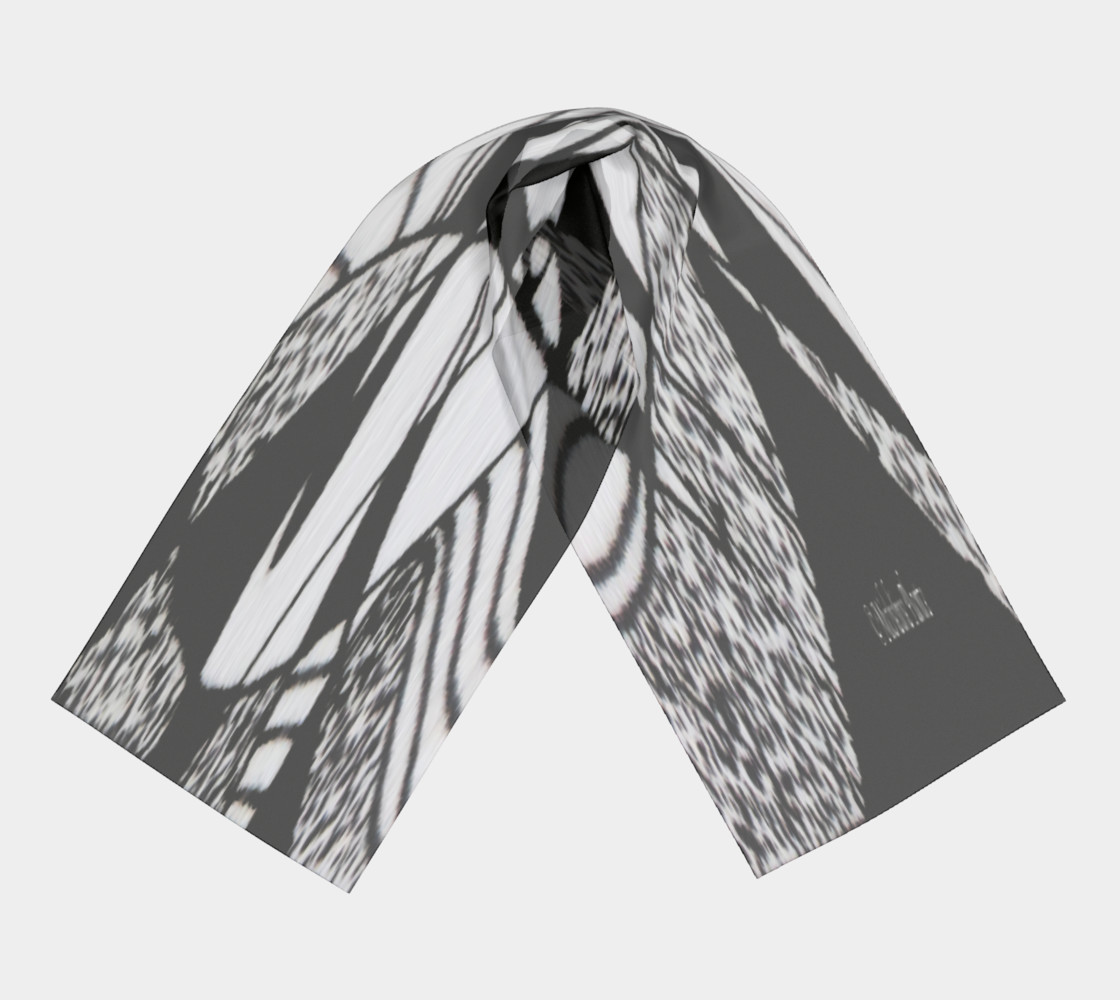 Aperçu de Foulard long-Griffe Noir et blanc-micheline-plante #3