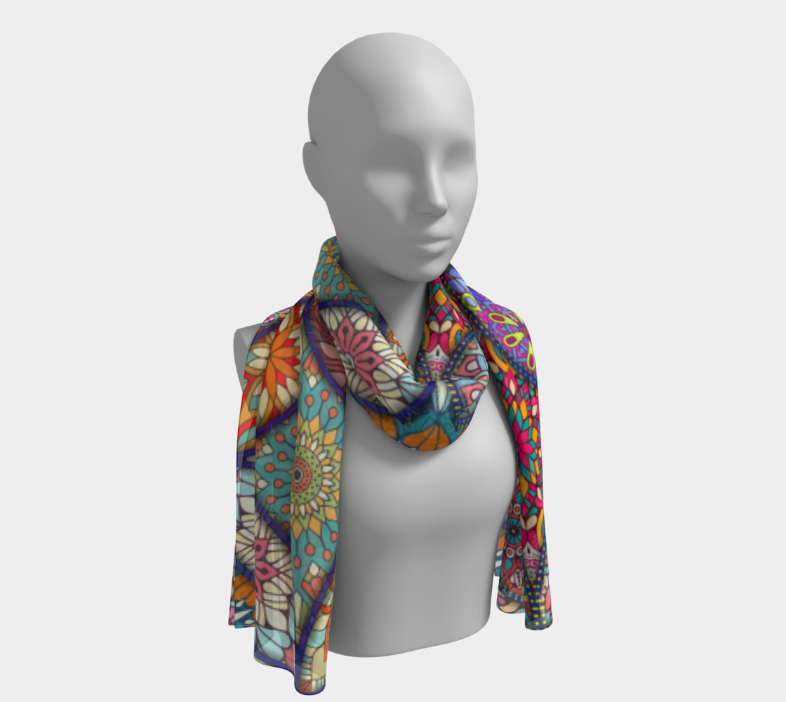 Vibrant Mandalas Long Scarf preview #1