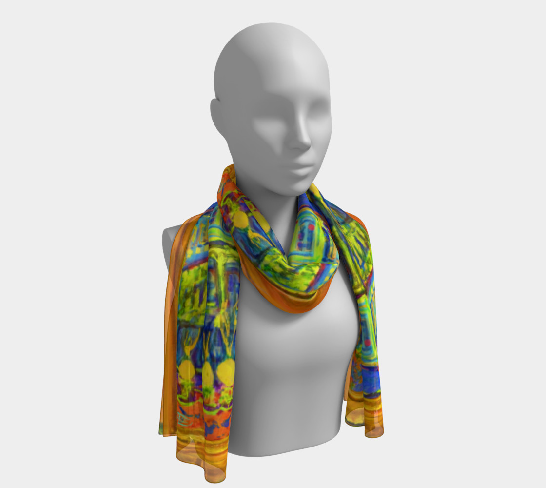 Aperçu de Channeling Vincent / Virtual Vincent™ Three-Window Panel Print Scarf #1