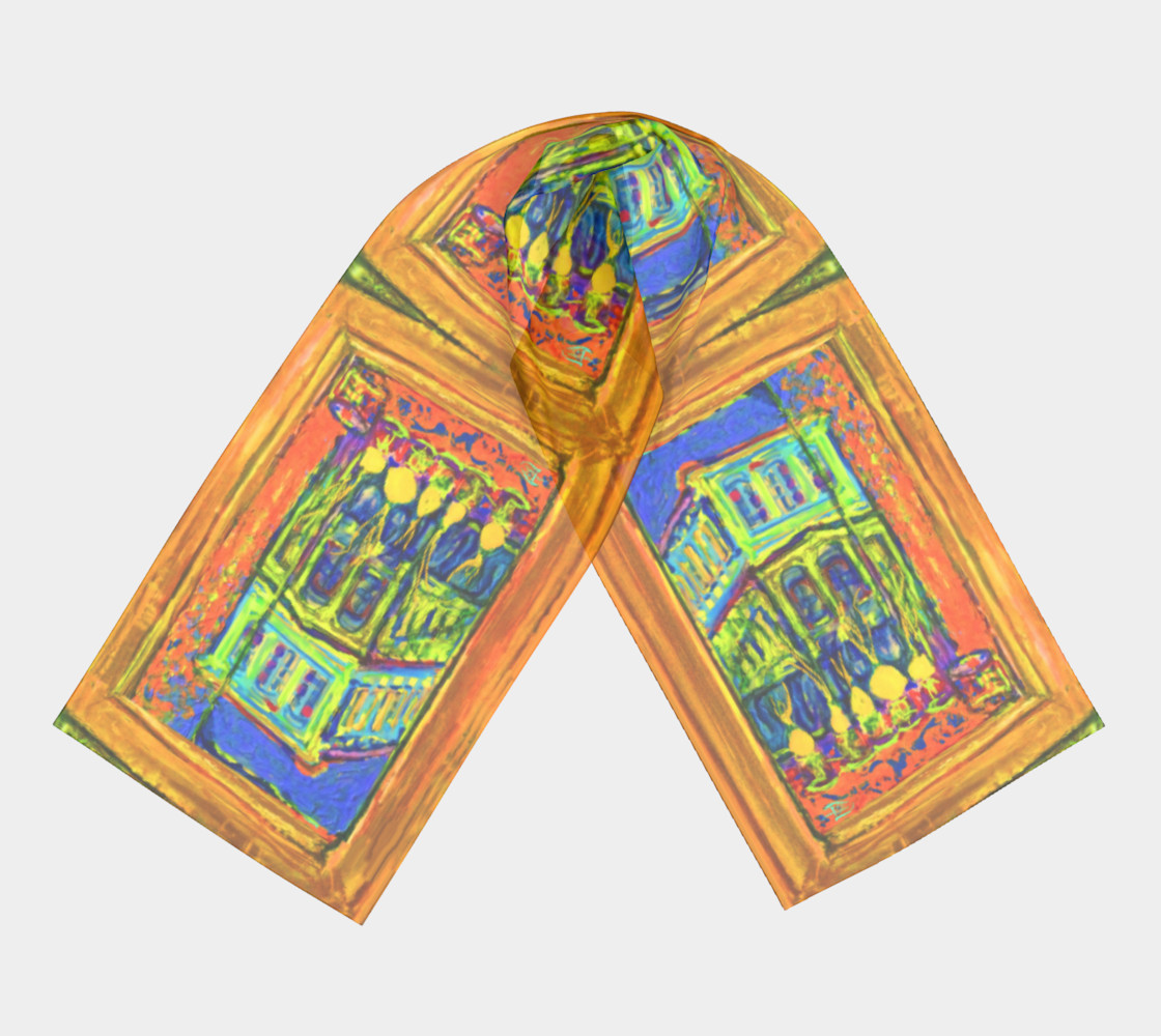 Aperçu de Channeling Vincent / Virtual Vincent™ Three-Window Panel Print Scarf #3