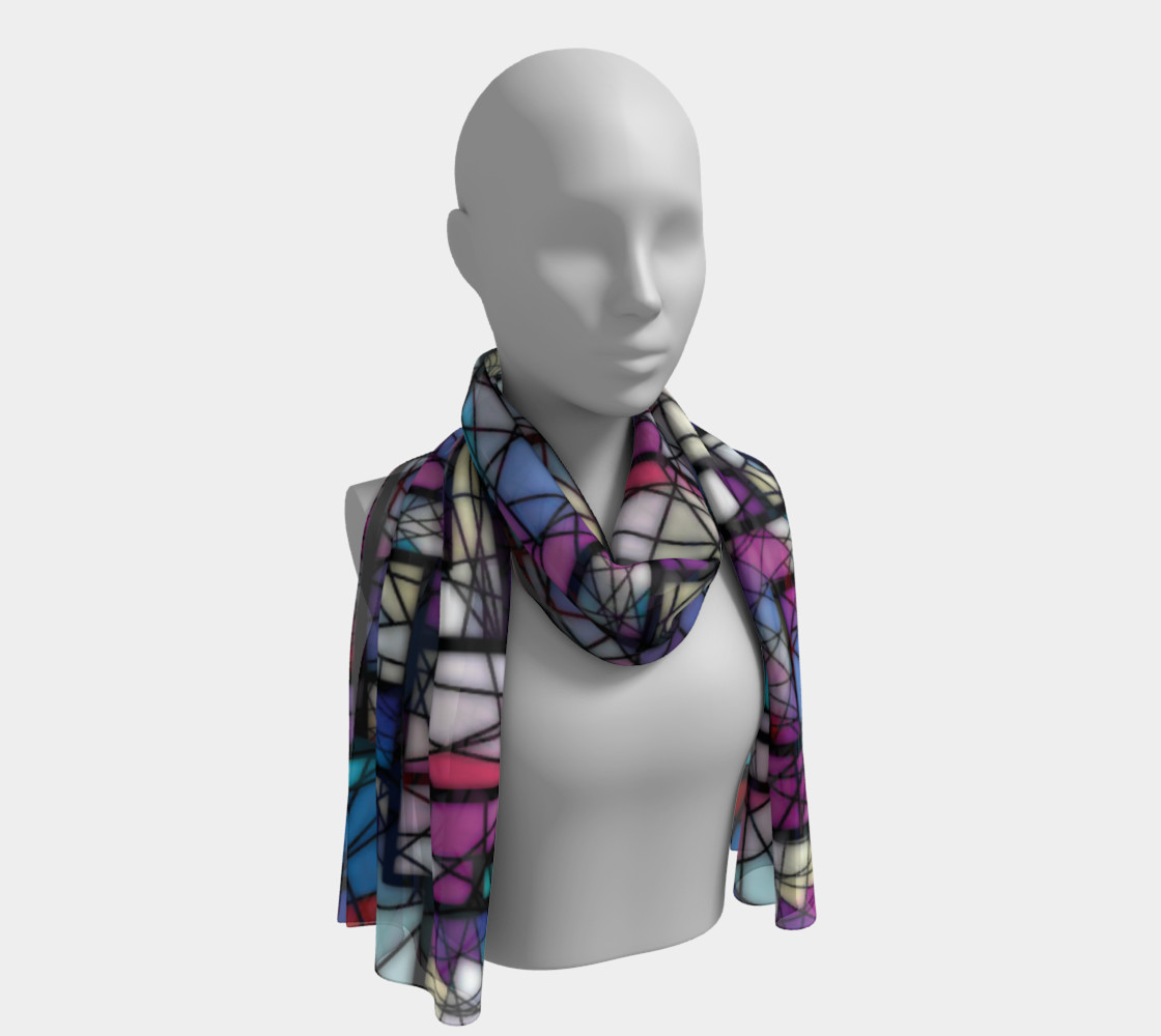 Mosaic Squares Pattern Long Scarf preview #1