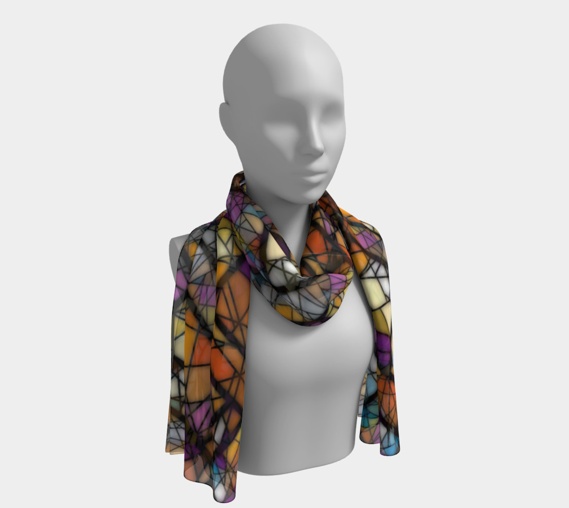 Quadrangles & Triangles Mosaic Pattern Long Scarf preview #1
