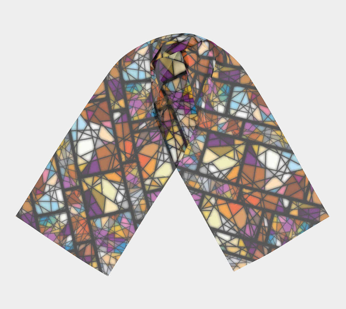 Quadrangles & Triangles Mosaic Pattern Long Scarf preview #3