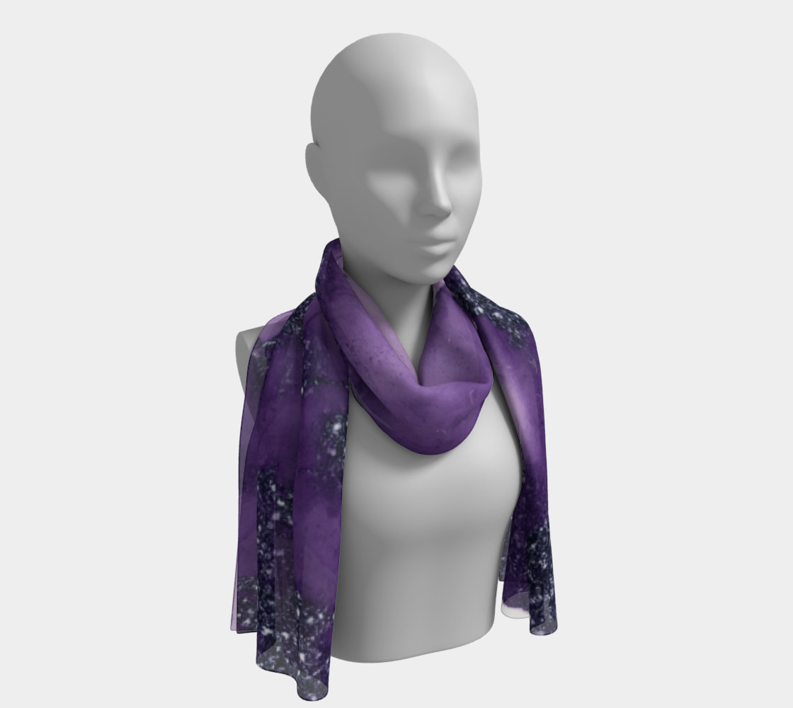 Watercolor Swirls I - Purple Sparkles, Long Scarf preview #1
