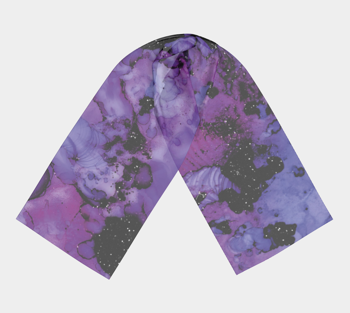 Watercolor Swirls L - Purple & Black, Long Scarf preview #3
