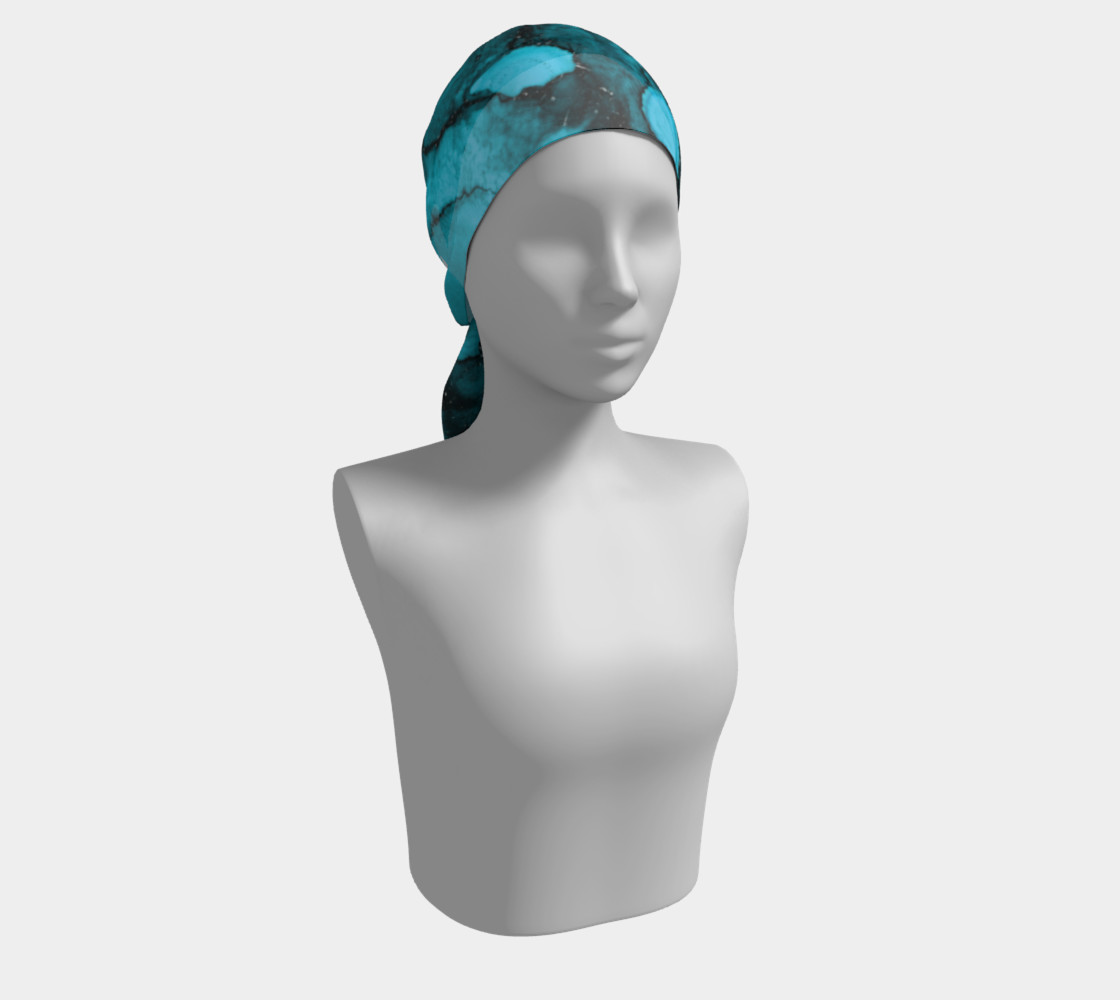 Watercolor Swirls O - Turquoise Splotches, Long Scarf preview #2
