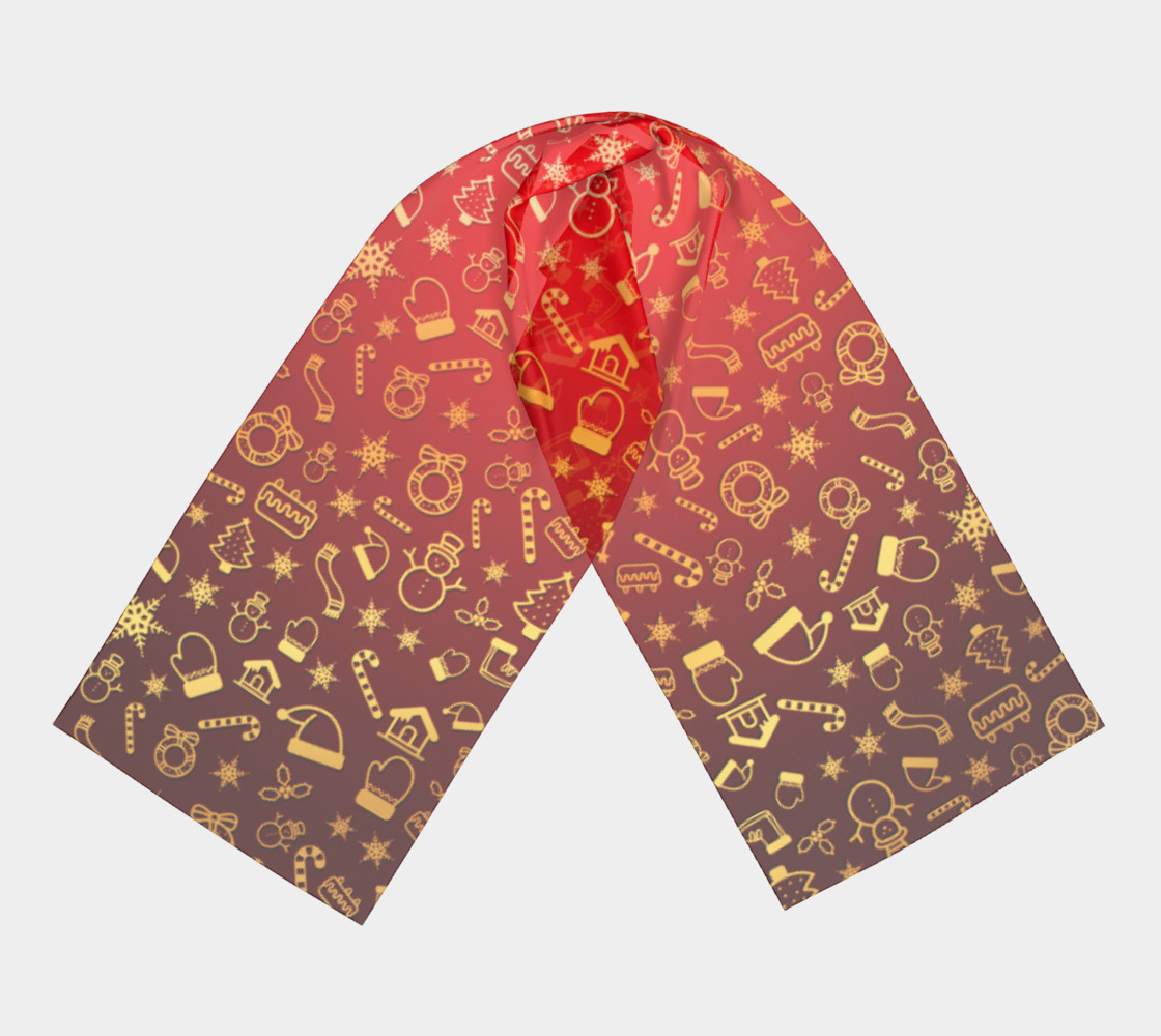 Christmas Gold Shapes Pattern - Long Scarf preview #3