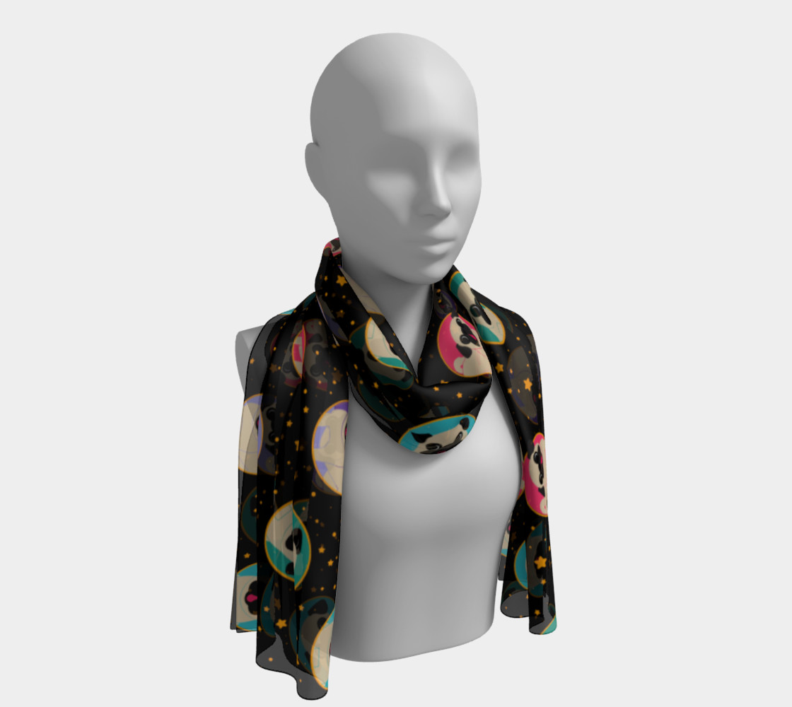 Aperçu de Pugs In Circles & Stars Long Scarf #1